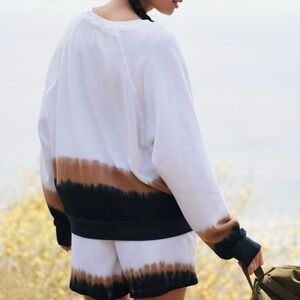 Electric & Rose Ombre Sweatshirt - Cream, Brown, Black